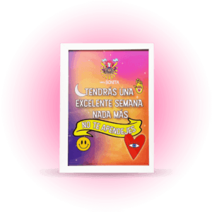 Cuadro Artesanal Tendras una EXCELENTE semana,nada mas NO te APENDEJES, con cuadro blanco y frases inpiradoras para mujeres.