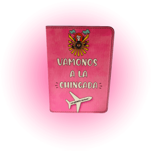 Porta pasaporte “Vámonos a la chingada” en tono fucsia con el logo de Very Bonita: el accesorio perfecto que desborda originalidad y estilo. ¡Prepárate para que en migración te pregunten dónde lo conseguiste en lugar de tu nacionalidad!