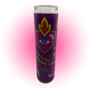 Veladora con mensaje para dejar ir las Malas Vibras.